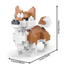 Bloques de construcción con partículas de tamaño micro de la serie de mascotas perro, un juguete que ejercita los dedos y la capacidad de pensamiento, apropiado para principiantes en bloques de construcción como regalo, 1 pieza