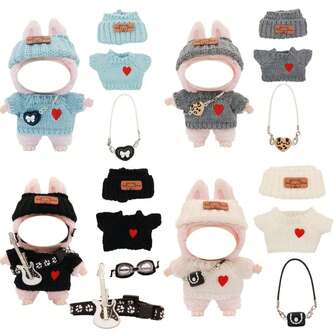 圣诞装饰配件小雕像带眼镜，颜色随机（不含娃娃）