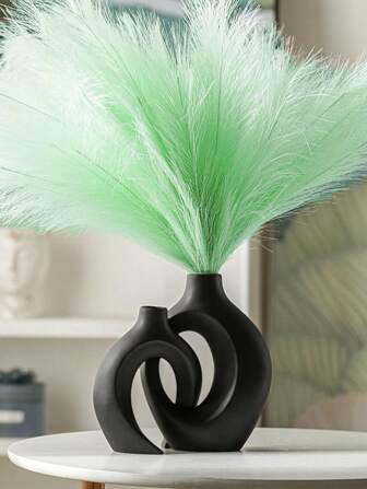 树脂花瓶 2 件套现代家居装饰镂空波西米亚花瓶客厅中心桌婚礼装饰（依偎）