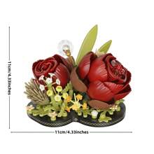 Set de bloques de construcción de flor eterna, ornamento de escritorio, juguetes de bloques de construcción DIY para niños y niñas, apropiado como ornamento de escritorio o como regalo para amigos, Navidad, Pascua, Acción de Gracias, regalos de cumpleaños