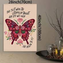 Impresiones de arte de pared vintage con mariposa "Razliubit" enmarcadas, decoraciones de pared reemplazables con hojas, pequeñas obras de arte de pintura al óleo para la decoración del dormitorio, baño, cocina y oficina - Enmarcado - Ver 3