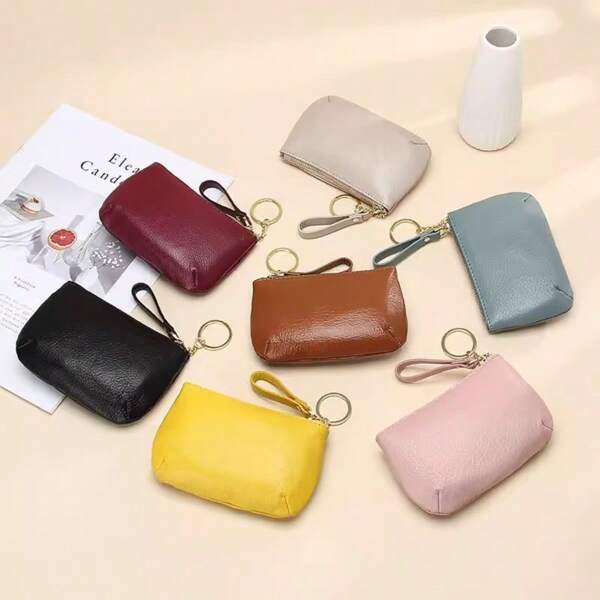 Coin Purse, Card Holder, Small, Zipper, Compact, Thin, Key Pouch, Car, Portable, Soft Leather, Minimalist For Women Wallet Mini Wallet Purse Wallet Wristlet Wallet Travel Wallet Coin Wallet