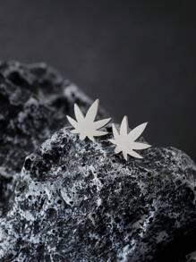 2 pary minimalistycznych modnych kolczyków dla par z liści klonu ze stali nierdzewnej, odpowiednie do codziennego noszenia, idealny prezent na walentynki, urodziny, rocznicę dla par