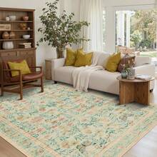 Black Border Floral Boho Vintage Graphic Printed Area Rug Sage Green Machine Washable Non-Slip Carpet For Living Room, Bedroom, Dining Room, Kids Room20*31in16*48in18*60in 5*7ft , Area Rug Doormat Kitchen Mat Non-Slip Washable Rug Mats, Suitable For Bathroom, Bedroom, Kids' Room, Living Room, Kitchen,1Pc Rug For Pet, Entrance Gift For Kids Pet Women Men Old People The Old Elder Grandma Grandpa Mother's Day, Father's Day, Thanksgiving, Christmas, Easter, Wedding, Graduation Season, Housewarming, Moving Party Floral Vintage Style, Enthusiast Gifts, Family Gift, Store Farm Gardon Lake Mountain Forest Snow Street Yard Pet Dog Sign, Game Science Abstract Animal Stone Canvas Art Vintage Deer Cow Cattle Sheep Bird Wall Decor Country Rustic Nature Wilderness Fossil Scenery Painting Posters Pictures Modern Minimalist Artwork Home Decoration For Kitchen Living Room Bedroom Bathroom Office School - Màu xanh Bạc hà - Xem 1