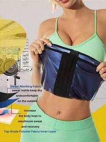 1pc,Outdoor Fitness Sweatband Zipper Buckle Plastic Belt, Suitable For Yoga, Running, Cycling And Other Sports, Cross-Border Hot Selling Women's Sweatband Plastic Belt - Black - View 3