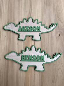 1pc Customizable Children's Dinosaur Theme Nameplate Decor - Personalized Name Signage, Dinosaur Bedroom Plaque, Kids Room Creative Decoration, Dinosaur Lover Gift, Birthday Party Decor, Children's Room Wall Decoration. Customize Your Son's Bedroom With Our Dinosaur Nameplate.