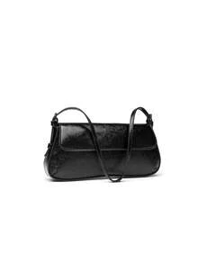 Bolso bandolera de mujer con estilo de Dopamina, bolso de estilo vintage para Año Nuevo y Festival de Primavera, perfecto para cualquier ocasión - Negro - Ver 5