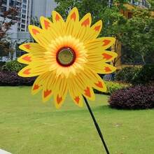 1pc Giant Colorful Sunflower Windmill - Handheld Outdoor Toy For Garden & Yard Decor - Multicolor - View 12