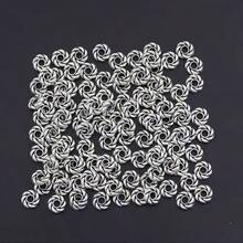 50pcs/100pcs/200pcs Vintage Silver Spiral Wheel Spacer Beads, Round Twisted Spacers For DIY Bracelets, Necklaces, Earrings, Hair Accessories, Craft Making