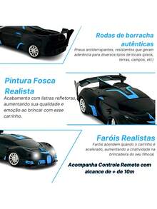 Carrinho De Controle Com Farol 5 Funções Premium Preto - Preto - Visão 10
