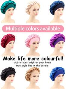 Silk Bonnet For Sleeping, Satin Hair Bonnets, Soft Elastic Band Silk Sleep Cap, Silk Hair Wrap For Curly Hair, Adjustable Strap, Silky Feel, Hair Protect Cap, Women's Birthday Gift, Satin Cap, Wear Resistant, Adjustable Cap, Sleep Cap, Bowknot Cap For Women & Men Hair Bonnet Shower Towels For Beaty Salon, Hotel Sports,Home Essentials, Towel, Skin Care