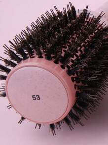 1pc Salon Ceramic Ionic Hair Brush With Nano Technology, Aluminum Barrel, Nylon Pins, Boar Bristles, Ergonomic Handle