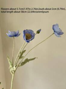1 Stück Mohn-Blumen Simulation Blume Heim-Dekoration Seide Blume Plüsch-Stiel Simulation Blumen Ornament Handgehalten Blumen Party-Dekoration Hochzeits-Dekoration Restaurant Tisch Simulation Blumen Dekoration Künstliche Blumen Zweige inklusive Eisendraht können gefaltet werden
