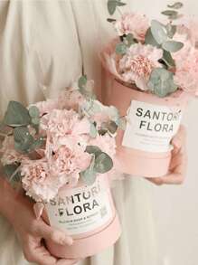 Runde Box für Blumenverpackung, luxuriöse Papier-/Kartonschachteln mit Deckel für Valentinstag, Hochzeit DIY Dekoration Schmuck Aufbewahrung Accessoires (Rosa)