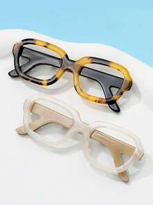 1 件女士亚克力眼镜形胸针，创意办公室/通勤胸针配饰，随机棕色图案设计 - 眼鏡 - 查看 3