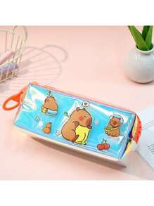 1pc Capybara Pencil Case, High-Quality Pencil Case With Large Zipper, Adorable Capybara Design, Student Desk-Top Stationery Organizer Bag, Waterproof And Durable, Large Capacity Pencil Pouch, Cosmetic Organizer,Pencil Pouch,School Bag