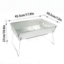 Charcoal Grills, Folding Barbecue Grill, Portable Grill With Reinforced Support Frame, Small Grill As Barbecue Accessories, Stainless Steel Table Grill For Cooking Folding Charcoal BBQ Grill, Portable Camping Grill, Compact Campfire Charcoal Gas BBQ Grill Rack
