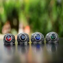 Men's Titanium Steel Hollow Design Rings, Fashionable Punk Style Index Finger Rings - Grey - View 4