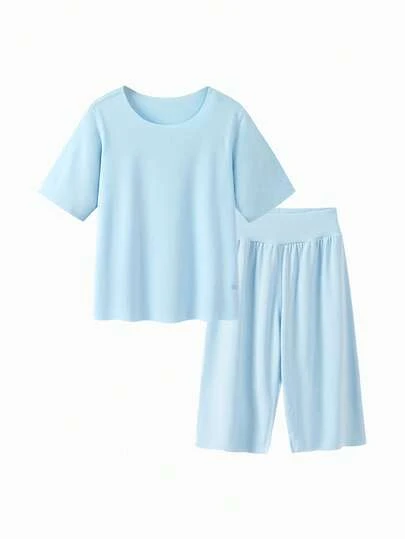 mini bala Boys' And Girls' Silk Breathable Home Suit Set Baby-Friendly