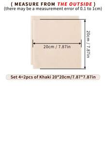 2 piezas de tela de bordado hecha a mano en caqui/negro/blanco, con suavidad moderada, superficie limpia, hilos distribuidos uniformemente, adecuada para manualidades de bordado