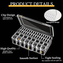 1 pezzo Scatola organizer per pittura a diamanti 5D DIY, contenitore in plastica trasparente per articoli da fai-da-te con molletta, sigillo ermetico, superficie liscia, scomparti integrati per perline, perline sciolte, arte di unghie, resistente alle intemperie, ideale per Natale e Ognissanti, capacità inferiore a 0,09 metri cubi, altezza inferiore a 68,58 cm