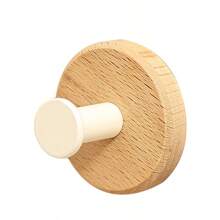 Wooden Hanging Hooks, Key Hooks, Jewelry Hooks, Bathroom Hooks, Kitchen Hooks, Towel Hooks, Clothes Hooks, Multi-Purpose Hooks, No-Drill, Cream Color, Anti-Rust, Anti-Mold, High Load-Bearing Capacity