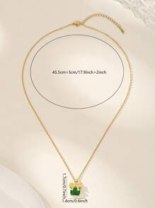 1pc Minimalist Retro Cubic Zirconia Bow Pendant Necklace, Women's Daily, Party, Date, Mother's Day Gift