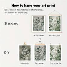 A Set Of 3 Sage Green Wall Art Print Posters, Plant Painting Decoration, Neutral Room Wall Decoration Painting, Simple Wall Art, Room Decoration, Living Room Art Decoration, Modern Home Wall Art Decoration, Ideal Family Gift Creativity, Frameless Canvas Poster
