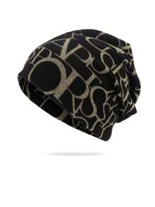 1 pieza Gorro de punto minimalista y casual de unicolor con estampado de letras, cálido para el invierno. Moda versátil para actividades al aire libre, ropa urbana y uso diario. Disponible en varios colores para combinar con atuendos de otoño - Multicolor - Ver 8