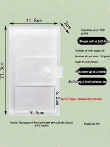 1pc/3-Inch Mini Photo Album Photocard Binder Holder For Inst Ax Mini LiPlay EVO 7s 8 8+ 9 11 25 26 50s 70 90 Film, Snap Snap Touch PIC-300 Z2300 Mint Zip Instant Camera Printer Back To School,Back To School,School Supplies