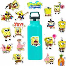 Nickelodeon 50 Stücke offiziell lizenzierte SpongeBob Schwammkopf Aufkleber, hochwertige Fans Eugene H. Krabbe Squidward Tentakel Aufkleber für Wasserflasche, Sandy Cheeks, Sheldon J. Plankton, wasserfeste DIY Aufkleber für Laptop, Handy, Skateboard und Geschenke für Mama, Papa, Großmutter, Großvater, Lehrer, Schwester, Bruder, Freund, lustige Valentinstags Geschenke