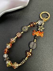 Vintage Beauty Beaded Phone Strap, Boho Style Unique Design Fashion Handbag/Key Chain Accessory For Women - Multicolor - View 8