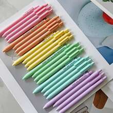 24pcs Pastel Motivational Inspirational Encouraging Pen Set - Retractable Happy Positive Pens, Black Ink, Easy Clip, Rubber Finished Ball Pens - Colorful & Cute Pens For Journaling, Writing Supplies Back To School
