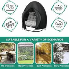 1pc Patio Egg Chair Cover, Outdoor Furniture Egg Swing Hammock Lounge Chair Cover, Heavy-Duty Hammock Swing Chair Cover, Waterproof, UV-Resistant, Dustproof (Black)