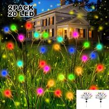 2 Sets, 12/16/20 LED Solar Firefly Lights, Solar Garden Lights With 2 Lighting Modes, Swaying In The Wind, Solar Christmas Outdoor Lights Decor, Outdoor Pathway Solar Lamps, Warm White Light