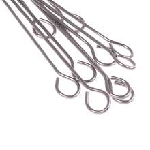 10 piezas de brochetas redondas de carne de ganso para acampar al aire libre, palo de asado, aguja de acero inoxidable para barbacoa, utensilios de cocina - plata - Ver 3