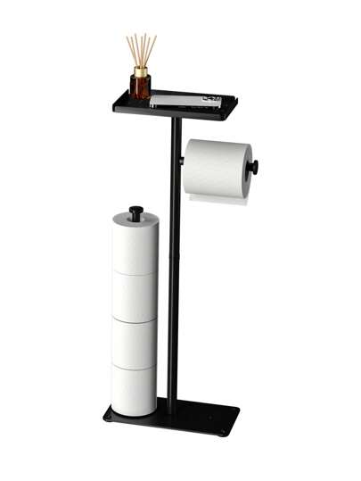 Freestanding Toilet Paper Holder, Storage For Toilet Paper Rolls, Multi-Roll Paper Storage Rack, Personal Item Shelf, Bathroom, Washroom, Black, Bathroom Storage Bathroom Decor Fall Decor