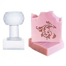 PH Acrylic Stamp Soap Embossing Stamp Flower Soap Stamp With Handle Soap Chapter Imprint Stamp For Handmade Soap Cookie Clay Pottery Stamp Biscuits Gummier Making Projects - White - View 2