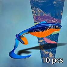 10PCS Dual Position Switch Twist Fish Lure Soft Lure T Tail Curl Tail Line Freshwater Float
