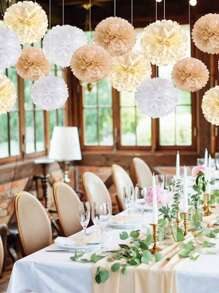 17pcs/16pcs Wedding Party Decor Paper Flower Balls, Khaki, Beige, Olive Green Paper Pom Poms, Birthday Party Background Decoration Balls, Suitable For Festivals, Anniversaries, Wedding, Valentine's Day Decorations Mother's Day Graduation