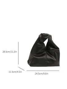 Bolso de hombro de piel sintética (PU) de unicolor y estilo versátil y a la moda, bolso baguette pequeño y minimalista casual para mujeres