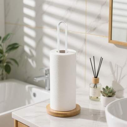 1 peça de arte em ferro e metal + chassi de bambu e madeira, preto e branco, nórdico, simples, porta-lenços, coluna de mesa, tipo fumaça de graxa, suporte de mesa para armazenamento de lenços de papel, porta-papel higiênico, caixa de lenços de papel, porta-lenços, porta-papel higiênico, porta-rolo de papel higiênico, recipiente para lenços umedecidos, porta-rolo de cozinha, porta-toalha de papel, mesa, banheiro, cozinha, carro