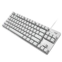 Logitech Teclado con cable K835 Eje mecánico Botones flotantes duraderos Diseño de carcasa de aluminio Experiencia de diseño cómoda Disposición de teclas curvas 12 teclas de acceso directo de función dual Eje blanco-rojo