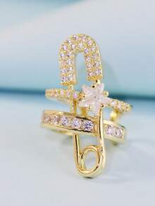 New Claw Clip Earrings With Cubic Zirconia Stone, Clip-On Earrings For Daily Wear, Suitable For Women & Men, Gift - Ear Cuff - View 2