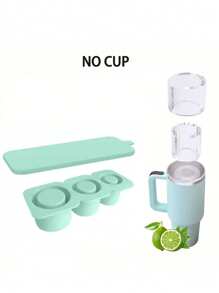1 Set Of 20oz, 30oz, 40oz Reusable Silicone Ice Mold Buckets For Beverages, 3pcs Cylinder Ice Cube Trays, Compatible With Stanley