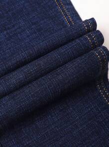 Jeans in denim dritti e stretch da uomo, pantaloni casual sportivi versatili di colore unito, adatti per il lavoro e l'uso quotidiano