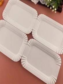 40pcs Premium Disposable Cake Plates, Square Cake Paper Plates, Disposable Birthday Cake Plates, Disposable Tableware, Disposable Event Cake And Dessert Tasting Utensils, Used For Parties, Gatherings, Weddings, And Food Tasting Events, Perfect For Cake Shops, Family Gatherings, Pastry Shops, And Cafes