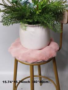 1pc Round Pink Faux Rabbit Fur Shaggy Rug, Nordic Style Plush Carpet Suitable For Living Room, Bedroom, Dorm, Vanity Area, Indoor Use, All Seasons,Fall Decor,Autumn Decor,Room Decor - Pink - View 5