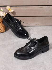 2025 New Platform Casual Lace-Up Women Flats, Fashion Versatile Black Ladies Lightweight Breathable Shoes
