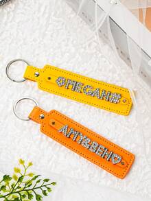 Fashion Leather Personalized Custom Rhinestone, Name Letter Numbers, Car Keychain, Keyring, Valentines, Gift For Her/Him, Gift For Mum, Home Decor. - Multicolor - View 5